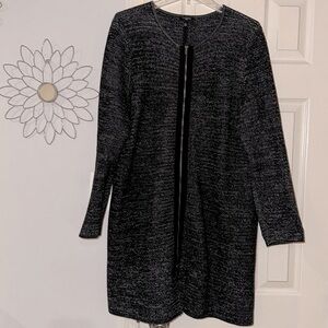 Cotton Blend Duster, size 1X, Black melange